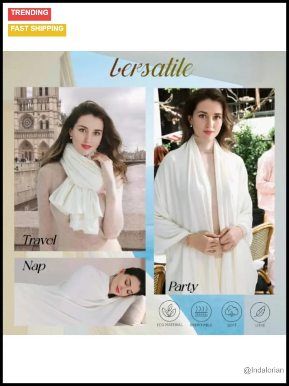 Luxury Tencel Modal Pashmina Shawl Wrap for Women - Versatile Travel Scarf